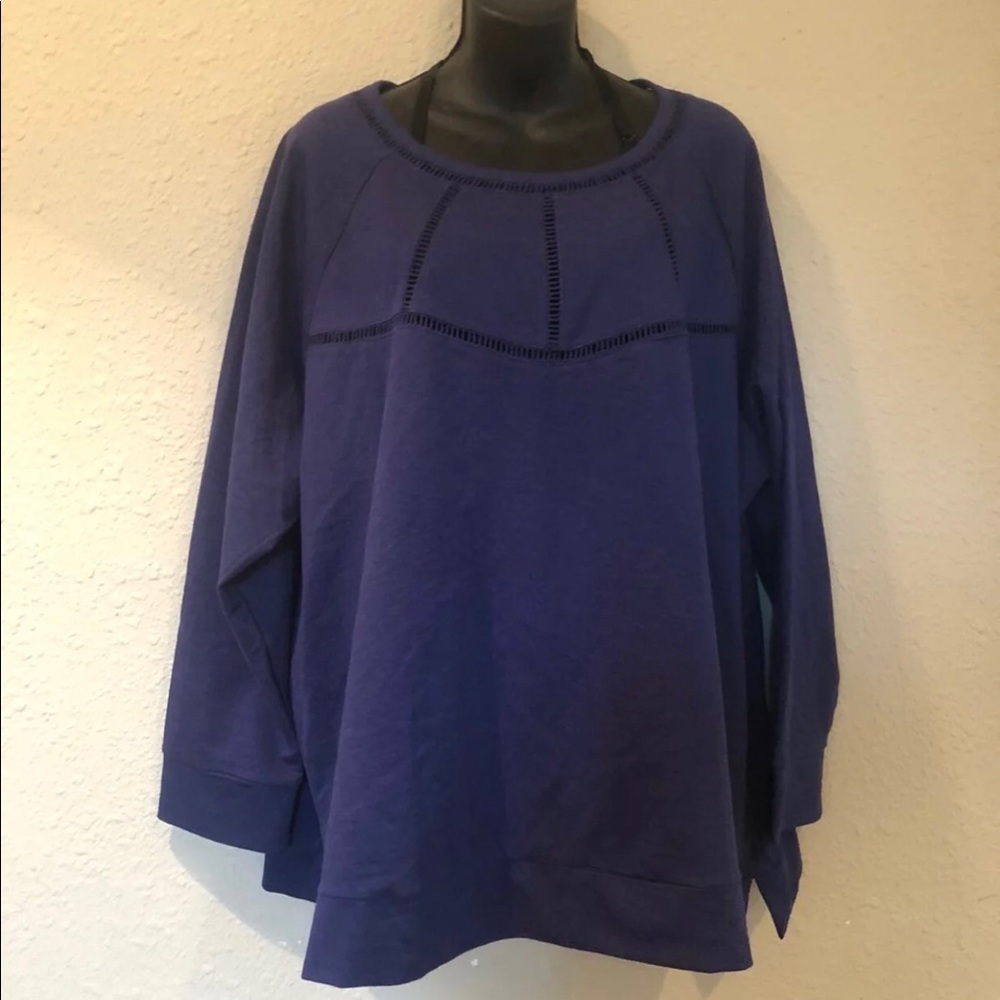 plus size sweatshirt - BLUE - AVENUE - NEW